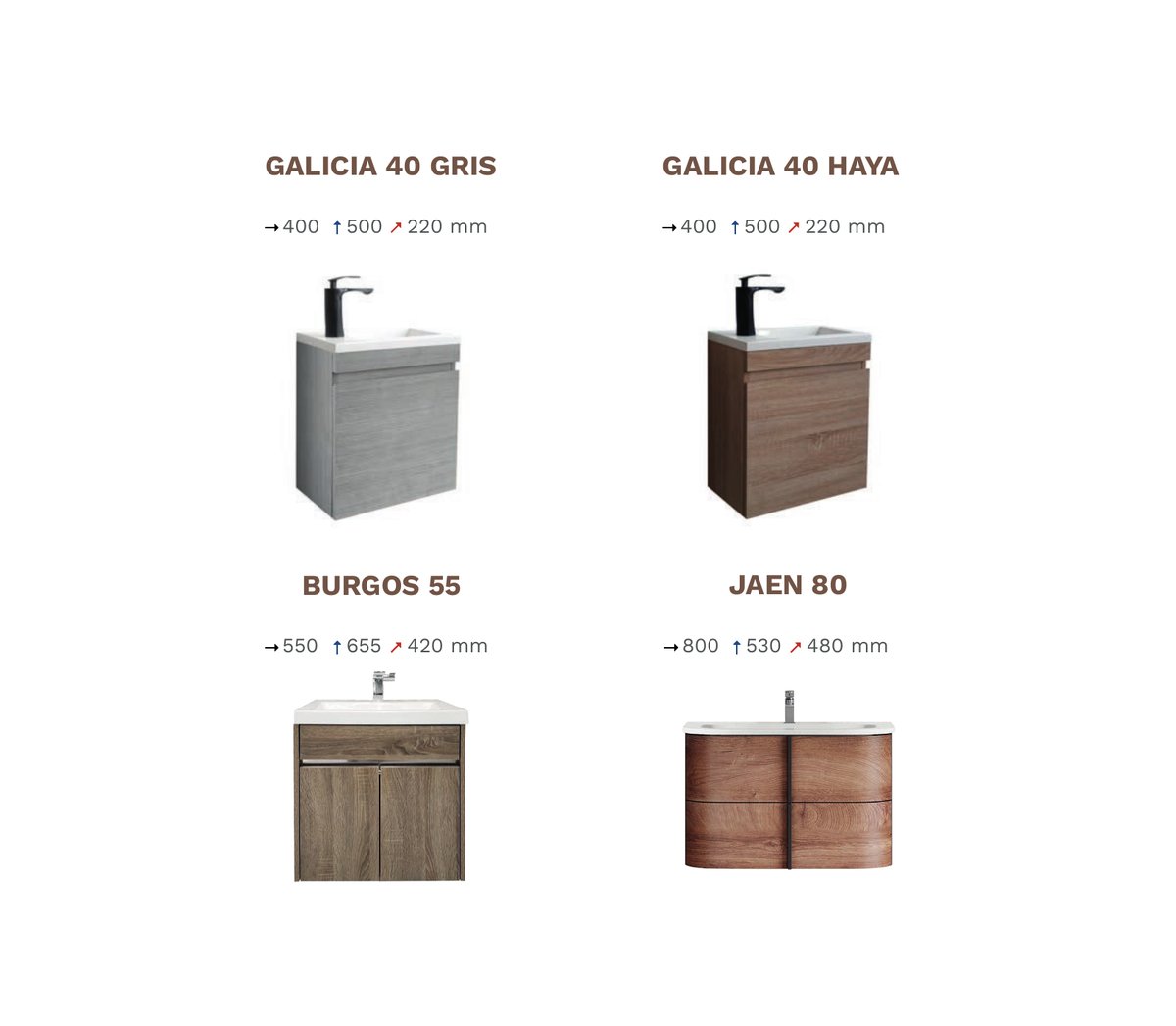 Mueble de baño GALICIA 40 GRIS — Muebles · Distribuidora CJC