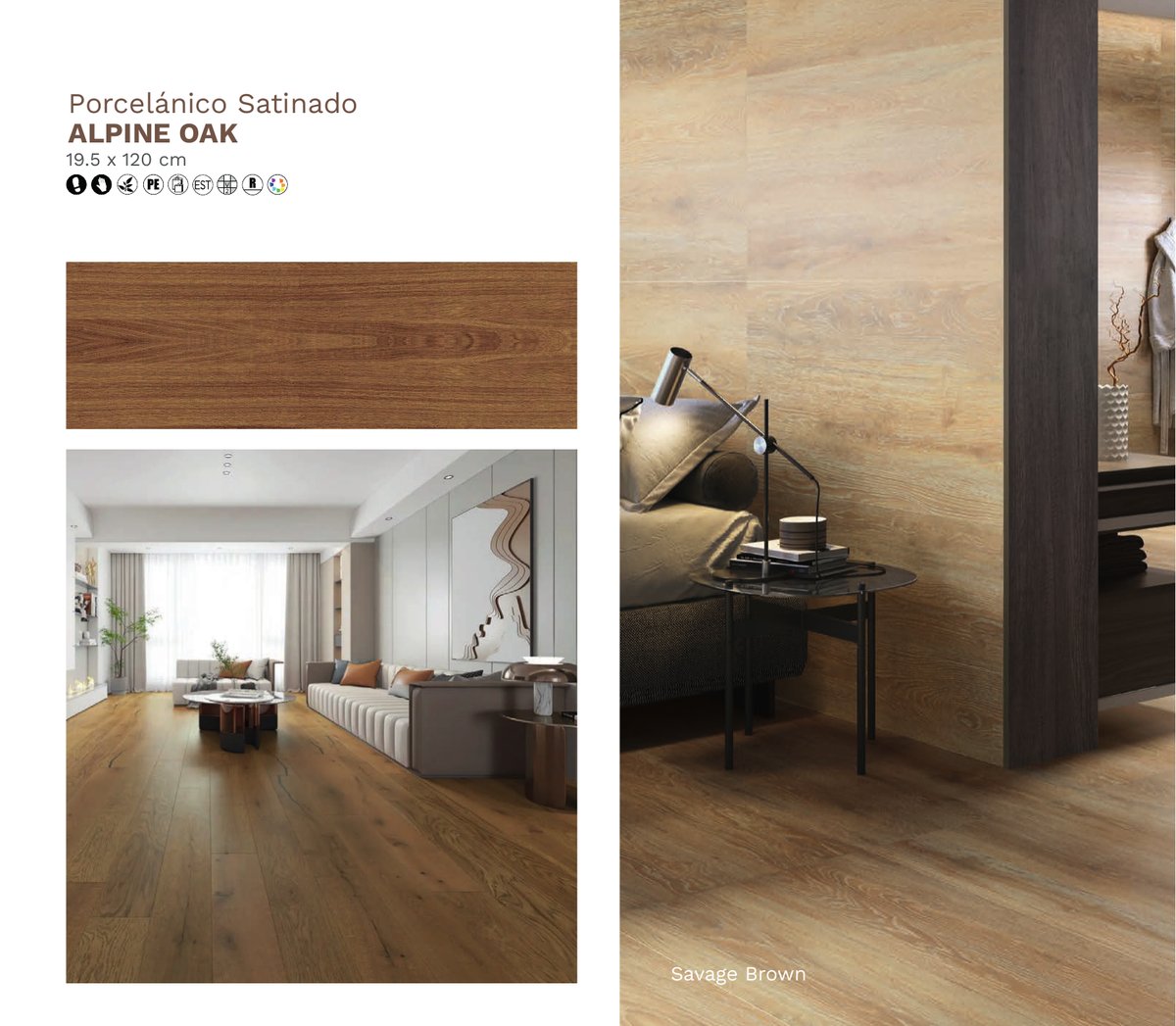 Porcelánico Satinado ALPINE OAK — Porcelanatos · Distribuidora CJC