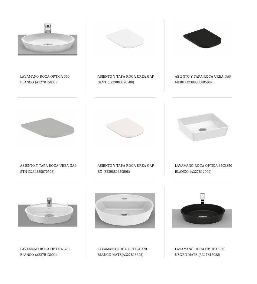 Lavamano Roca Optica 350 Blanco (A327B15000) — Sanitarios · Distribuidora CJC