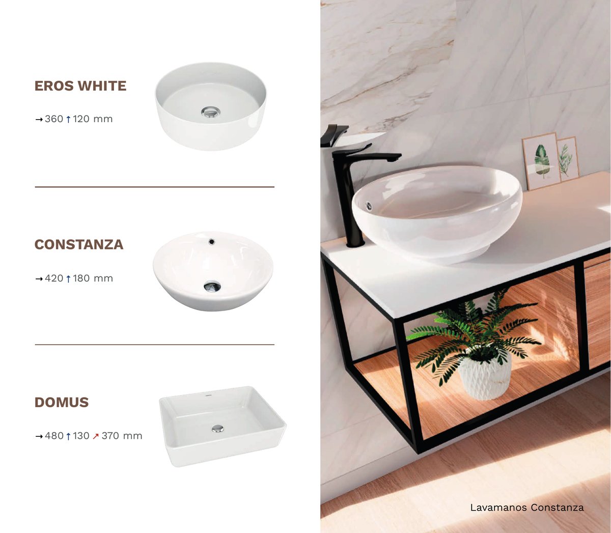 Lavamanos EROS WHITE — Sanitarios · Distribuidora CJC